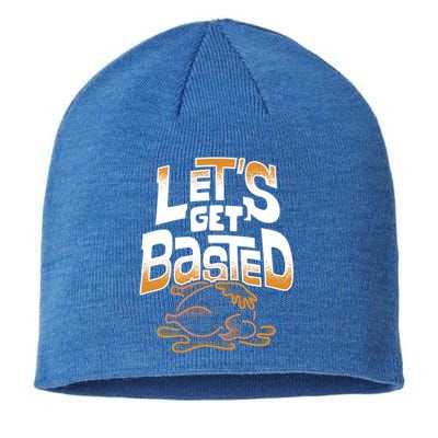 Funny Thanksgiving Lets Get Basted Gift Sustainable Beanie