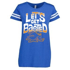 Funny Thanksgiving Lets Get Basted Gift Enza Ladies Jersey Football T-Shirt