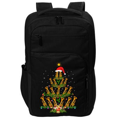 Funny Trumpet Lover Xmas Lighting Trumpet Christmas Tree Meaningful Gift Impact Tech Backpack