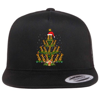 Funny Trumpet Lover Xmas Lighting Trumpet Christmas Tree Meaningful Gift Flatbill Hat
