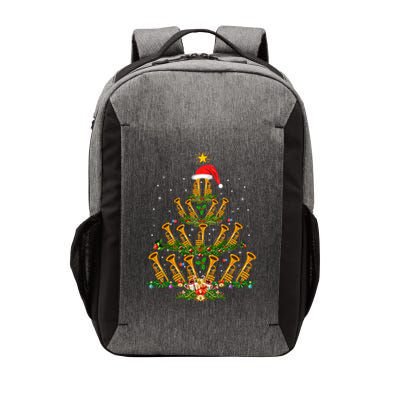 Funny Trumpet Lover Xmas Lighting Trumpet Christmas Tree Meaningful Gift Vector Backpack
