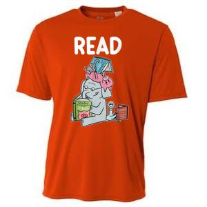 Funny Teacher Library Read Book Club Piggie Elephant Pigeons Cooling Performance Crew T-Shirt