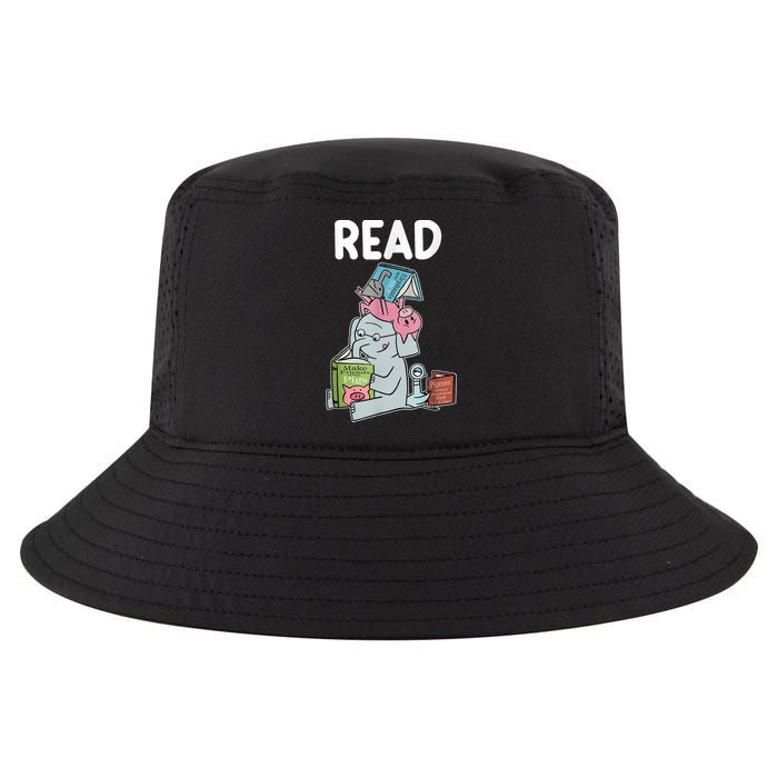 Funny Teacher Library Read Book Club Piggie Elephant Pigeons Cool Comfort Performance Bucket Hat