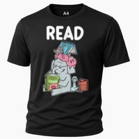 Funny Teacher Library Read Book Club Piggie Elephant Pigeons Cooling Performance Crew T-Shirt