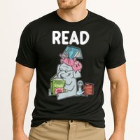 Funny Teacher Library Read Book Club Piggie Elephant Pigeons Cooling Performance Crew T-Shirt
