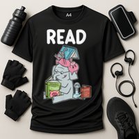 Funny Teacher Library Read Book Club Piggie Elephant Pigeons Cooling Performance Crew T-Shirt