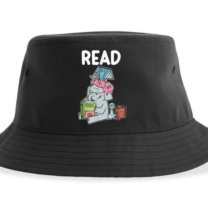 Funny Teacher Library Read Book Club Piggie Elephant Pigeons Sustainable Bucket Hat