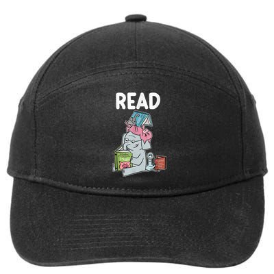 Funny Teacher Library Read Book Club Piggie Elephant Pigeons 7-Panel Snapback Hat