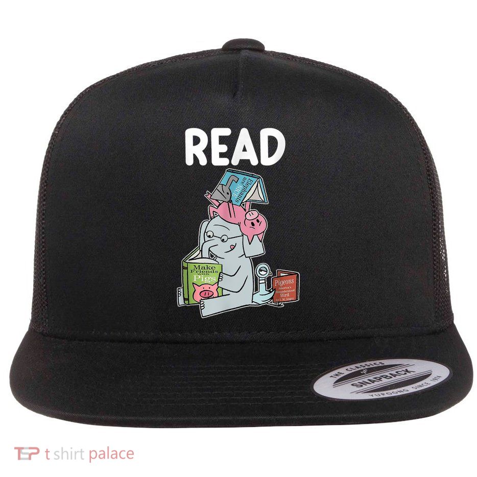 Funny Teacher Library Read Book Club Piggie Elephant Pigeons Flatbill Hat