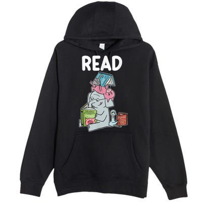 Funny Teacher Library Read Book Club Piggie Elephant Pigeons Premium Pullover Hoodie