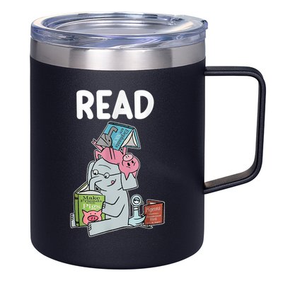 Funny Teacher Library Read Book Club Piggie Elephant Pigeons 12oz Stainless Steel Coffee Mug