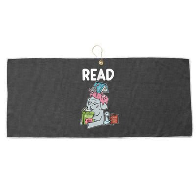 Funny Teacher Library Read Book Club Piggie Elephant Pigeons Large Microfiber Waffle Golf Towel