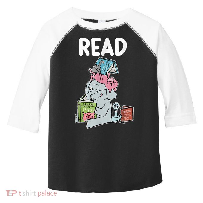Funny Teacher Library Read Book Club Piggie Elephant Pigeons Toddler Fine Jersey T-Shirt