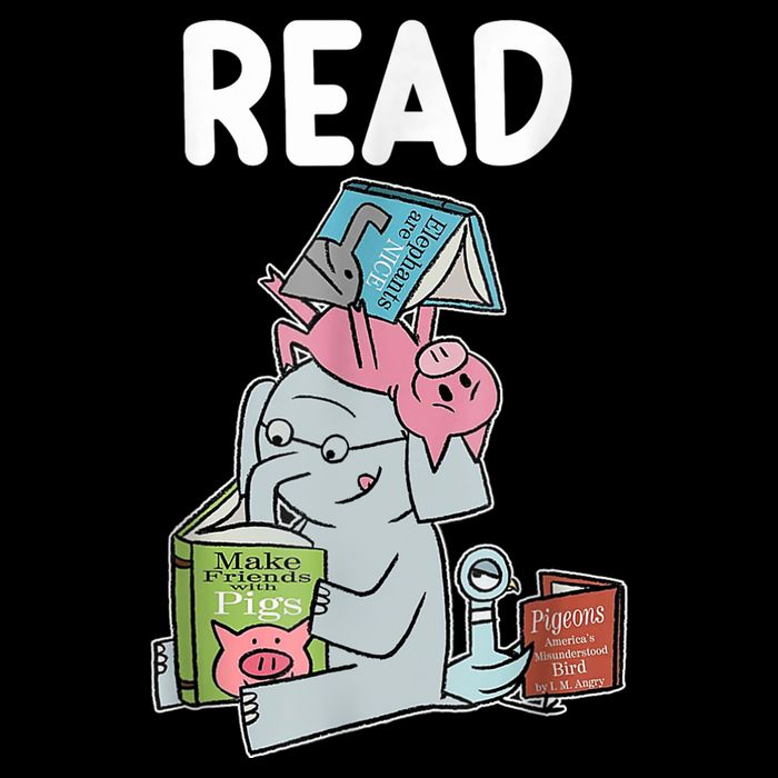 Funny Teacher Library Read Book Club Piggie Elephant Pigeons Women's Crop Top Tee