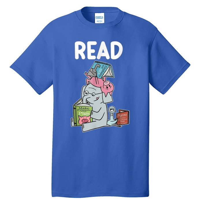 Funny Teacher Library Read Book Club Piggie Elephant Pigeons Tall T-Shirt