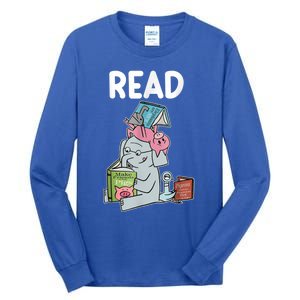 Funny Teacher Library Read Book Club Piggie Elephant Pigeons Tall Long Sleeve T-Shirt