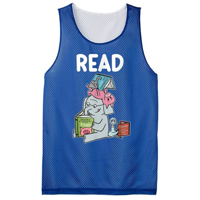 Funny Teacher Library Read Book Club Piggie Elephant Pigeons Mesh Reversible Basketball Jersey Tank