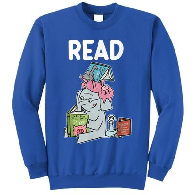 Funny Teacher Library Read Book Club Piggie Elephant Pigeons Tall Sweatshirt