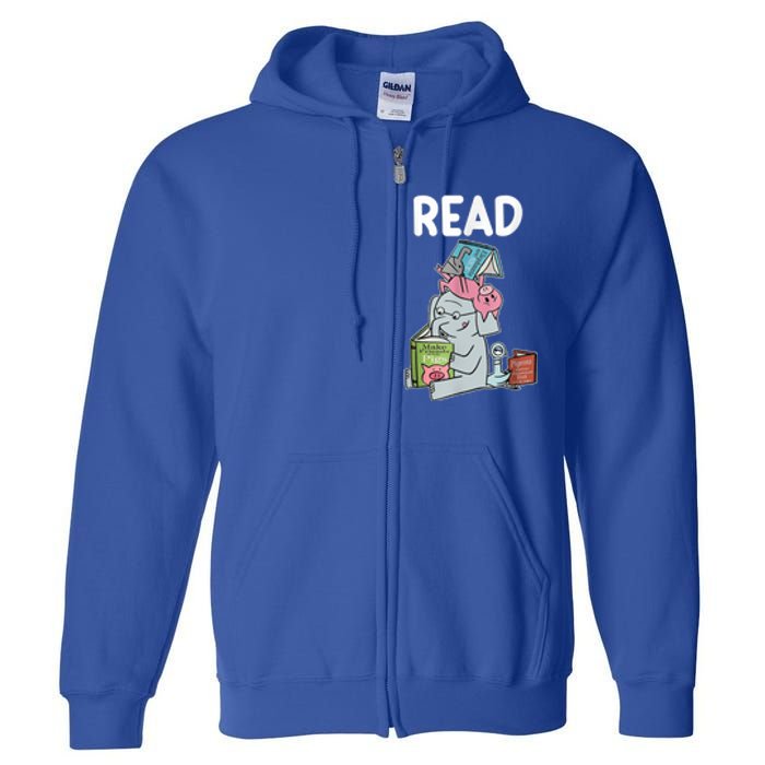 Funny Teacher Library Read Book Club Piggie Elephant Pigeons Full Zip Hoodie