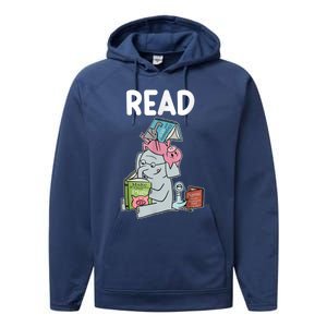 Funny Teacher Library Read Book Club Piggie Elephant Pigeons Performance Fleece Hoodie