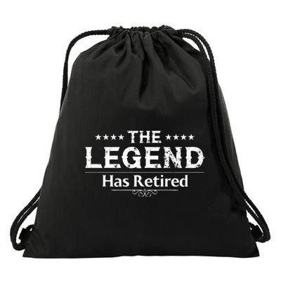 Funny The Legend Has Retired Art For Women Retirement Drawstring Bag