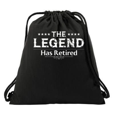 Funny The Legend Has Retired Art For Women Retirement Drawstring Bag