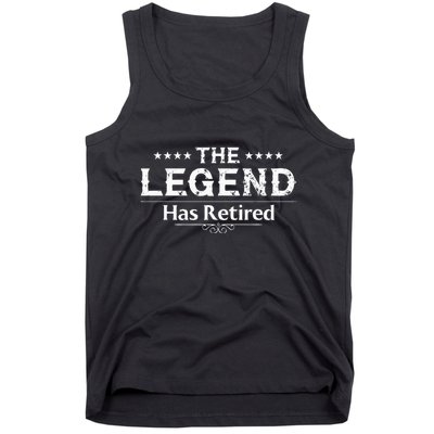 Funny The Legend Has Retired Art For Women Retirement Tank Top