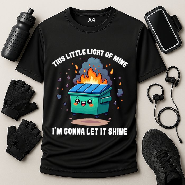 Funny This Little Lightof Mine Lil Dumpster Fire Cooling Performance Crew T-Shirt