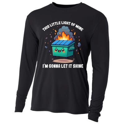 Funny This Little Lightof Mine Lil Dumpster Fire Cooling Performance Long Sleeve Crew