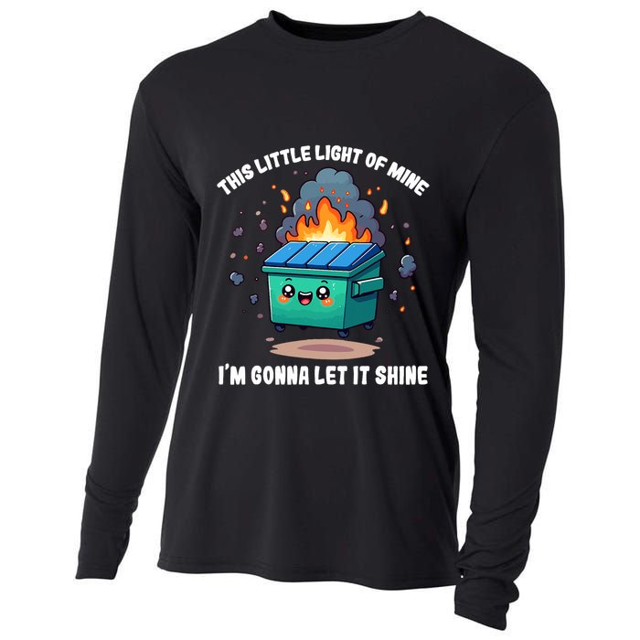 Funny This Little Lightof Mine Lil Dumpster Fire Cooling Performance Long Sleeve Crew