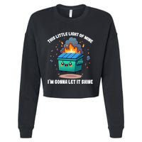 Funny This Little Lightof Mine Lil Dumpster Fire Cropped Pullover Crew