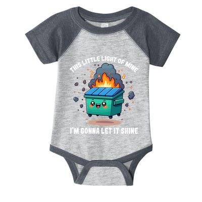 Funny This Little Lightof Mine Lil Dumpster Fire Infant Baby Jersey Bodysuit