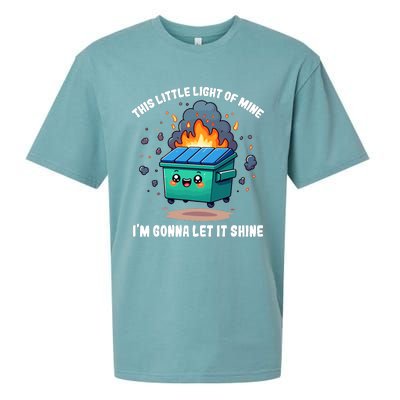 Funny This Little Lightof Mine Lil Dumpster Fire Sueded Cloud Jersey T-Shirt