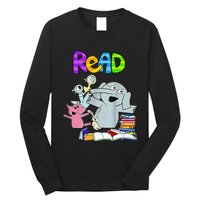 Funny Teacher Library Read Book Club Piggie Elephant Pigeons Long Sleeve Shirt