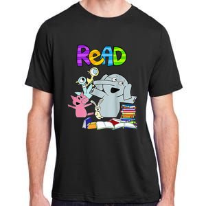 Funny Teacher Library Read Book Club Piggie Elephant Pigeons Adult ChromaSoft Performance T-Shirt