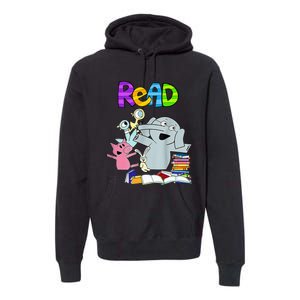 Funny Teacher Library Read Book Club Piggie Elephant Pigeons Premium Hoodie