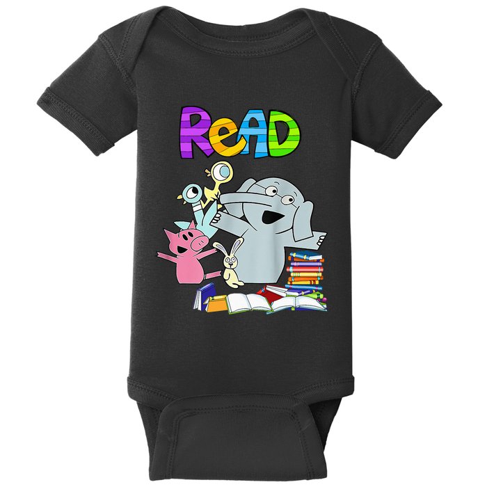 Funny Teacher Library Read Book Club Piggie Elephant Pigeons Baby Bodysuit