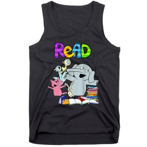 Funny Teacher Library Read Book Club Piggie Elephant Pigeons Tank Top