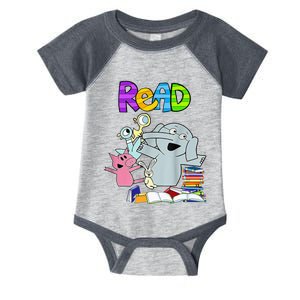 Funny Teacher Library Read Book Club Piggie Elephant Pigeons Infant Baby Jersey Bodysuit