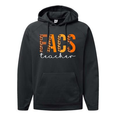 Facs Teacher Leopard Squad Cute Fall Autumn Thanksgiving Performance Fleece Hoodie