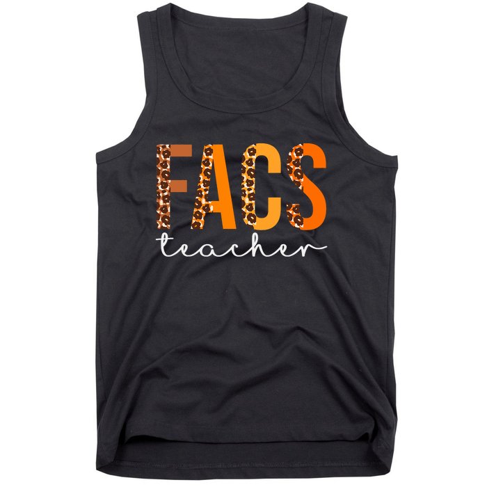 Facs Teacher Leopard Squad Cute Fall Autumn Thanksgiving Tank Top