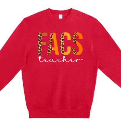 Facs Teacher Leopard Squad Cute Fall Autumn Thanksgiving Premium Crewneck Sweatshirt