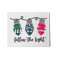 Follow The Light Christ Xmas Light Mousepad