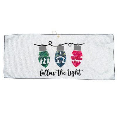 Follow The Light Christ Xmas Light Large Microfiber Waffle Golf Towel