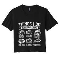 Funny Tractor Lover Funny Farmer Funny Farming Women's Crop Top Tee