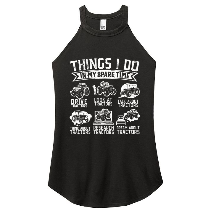 Funny Tractor Lover Funny Farmer Funny Farming Women's Perfect Tri Rocker Tank