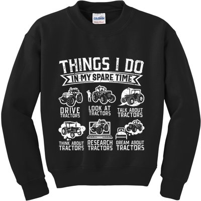 Funny Tractor Lover Funny Farmer Funny Farming Kids Sweatshirt