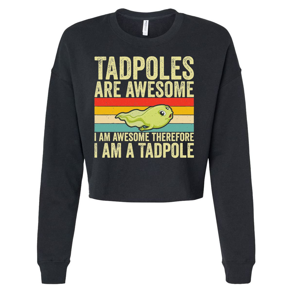Frog Tadpole Lovers Cropped Pullover Crew