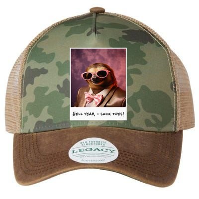 Funny Toe Licking Sloth Hell Yeah I Suck Toes Legacy Tie Dye Trucker Hat