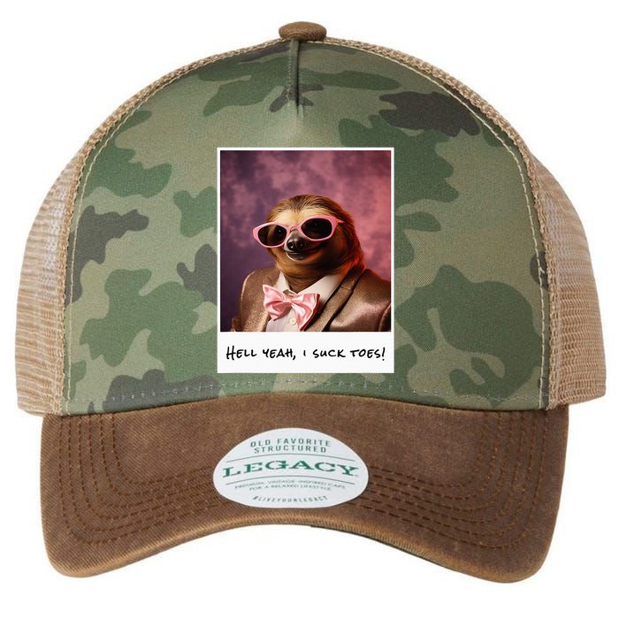 Funny Toe Licking Sloth Hell Yeah I Suck Toes Legacy Tie Dye Trucker Hat